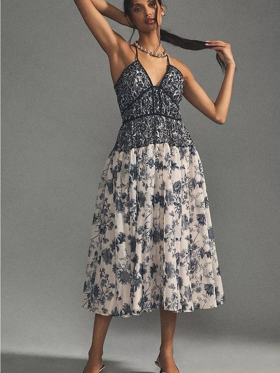 Anthropologie Dresses & Skirts - Anthropologie Floral Halter Midi Dress